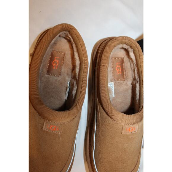 NIB UGG‎ MEN'S TASMAN CALI WAVE SUEDE SHEARLING LINED SLIPPERS CHESTNUT - Picture 5 of 8